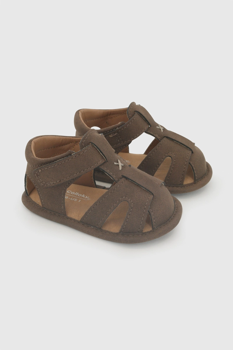SANDALIA VELCRO CAFE NIÑO 14-18 COLLOKY - 1
