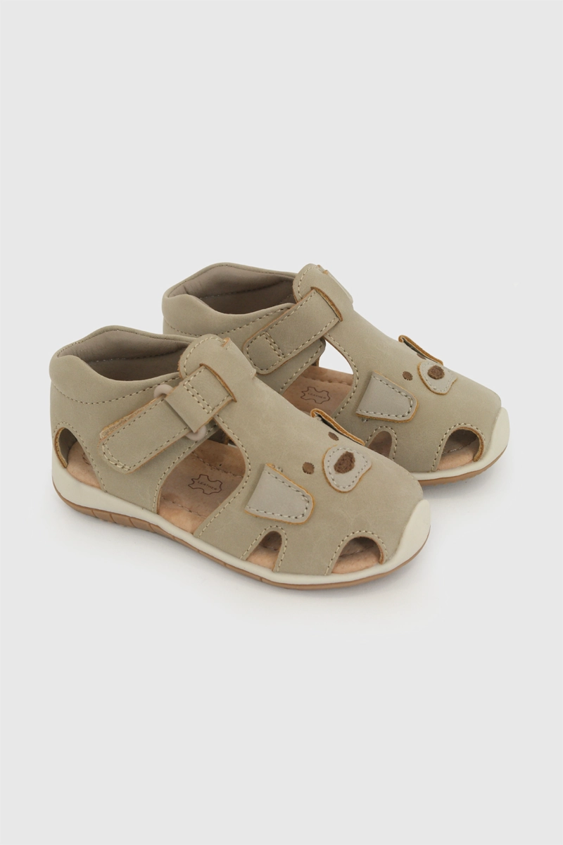 SANDALIA VELCRO BEIGE NIÑO 18-21 COLLOKY - 1