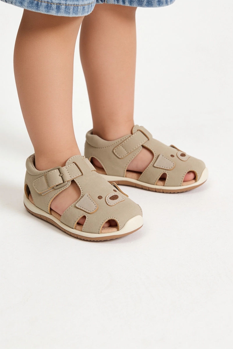 SANDALIA VELCRO BEIGE NIÑO 18-21 COLLOKY - 2