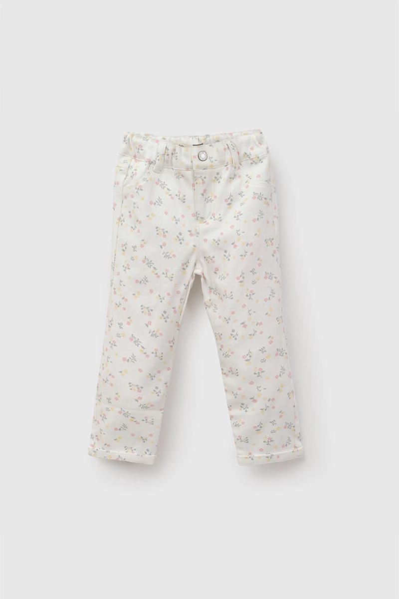 PANTALON GABARDINA NIÑA CREMA 6-9M A 4-5A - 1