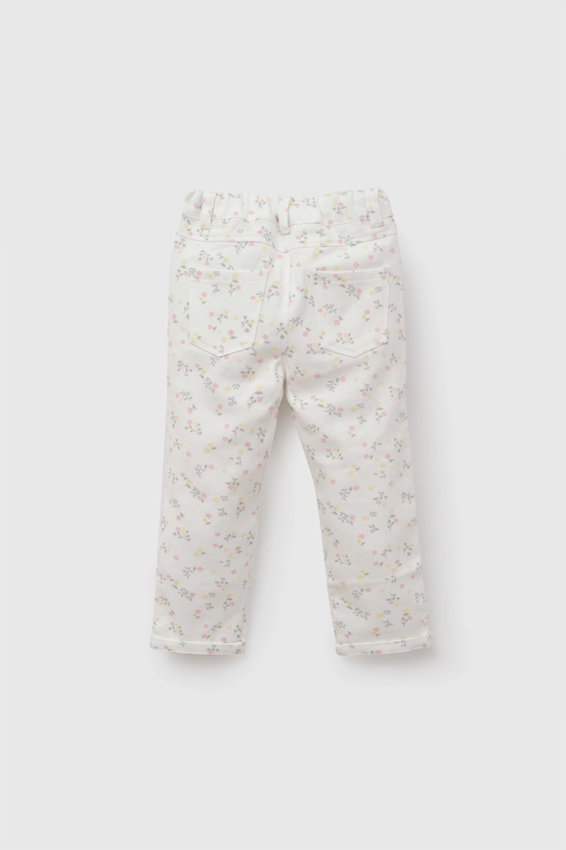 PANTALON GABARDINA NIÑA CREMA 6-9M A 4-5A - 2