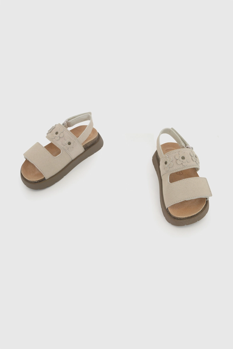 SANDALIA FLORES NIÑA BEIGE 21-27 - 5