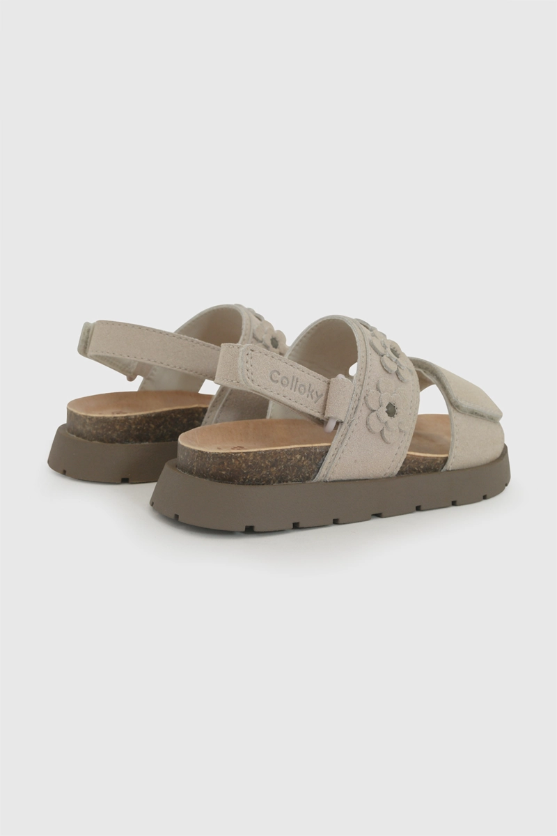 SANDALIA FLORES NIÑA BEIGE 21-27 - 6