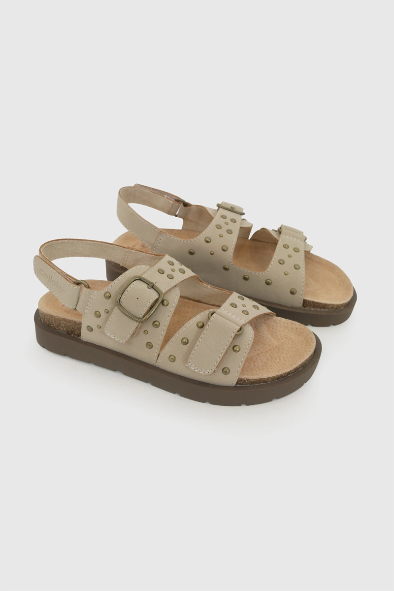 SANDALIA CORCHO BEIGE NIÑA 28-38 COLLOKY - 1
