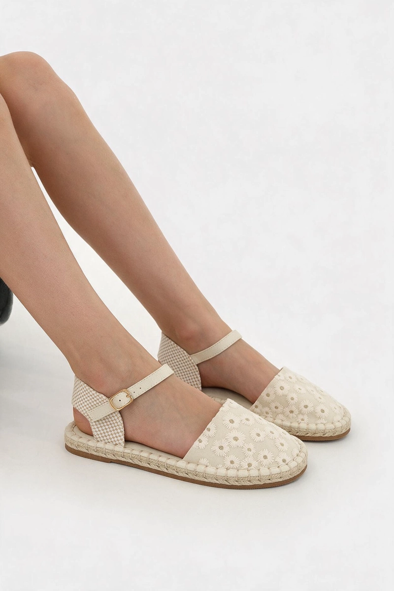 ALPARGATA FLORES BEIGE NIÑA 28-33 COLLOKY - 2
