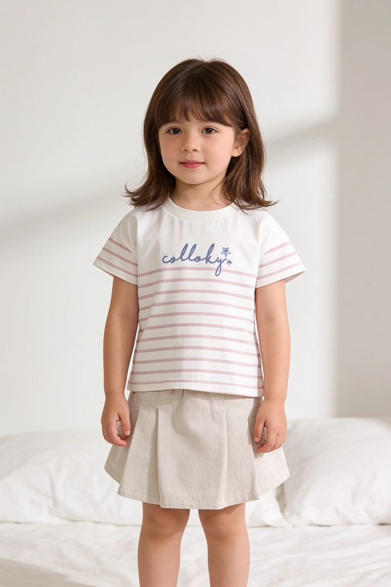 FALDA SHORT GABARDINA BEIGE NIÑA 6-9M A 4-5A COLLOKY - 2