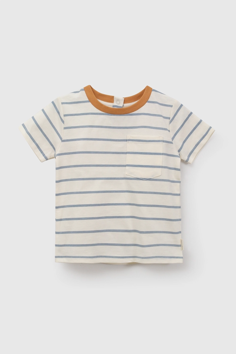 POLERA BOLSILLO RAYAS CREMA NIÑO 6-9M A 4-5A COLLOKY - 1