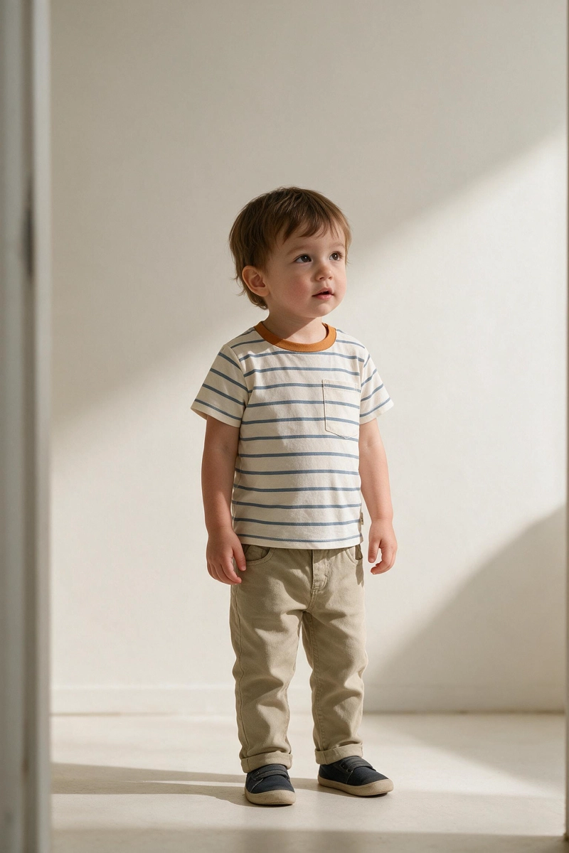 POLERA BOLSILLO RAYAS CREMA NIÑO 6-9M A 4-5A COLLOKY - 2
