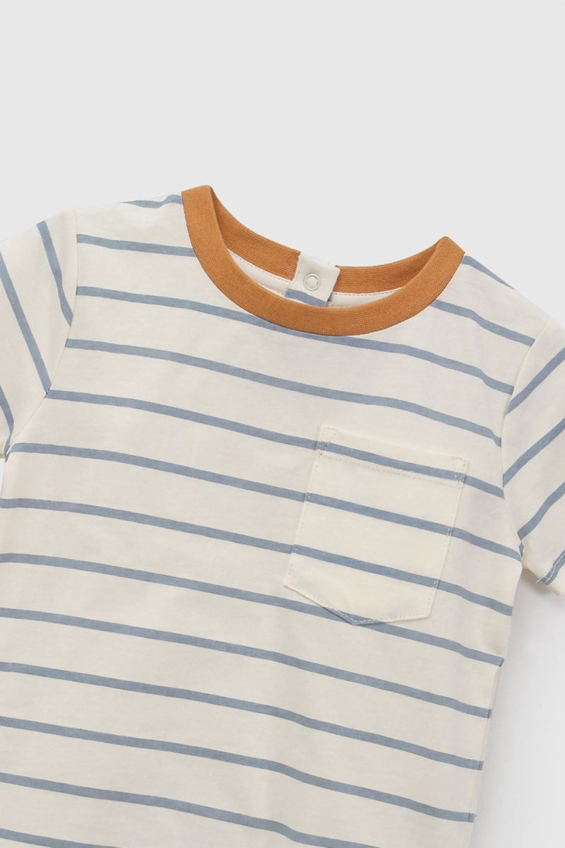 POLERA BOLSILLO RAYAS CREMA NIÑO 6-9M A 4-5A COLLOKY - 3