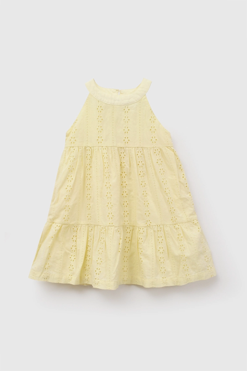 VESTIDO CUELLO HALTER AMARILLO NIÑA 6-9M A 4-5A COLLOKY - 1