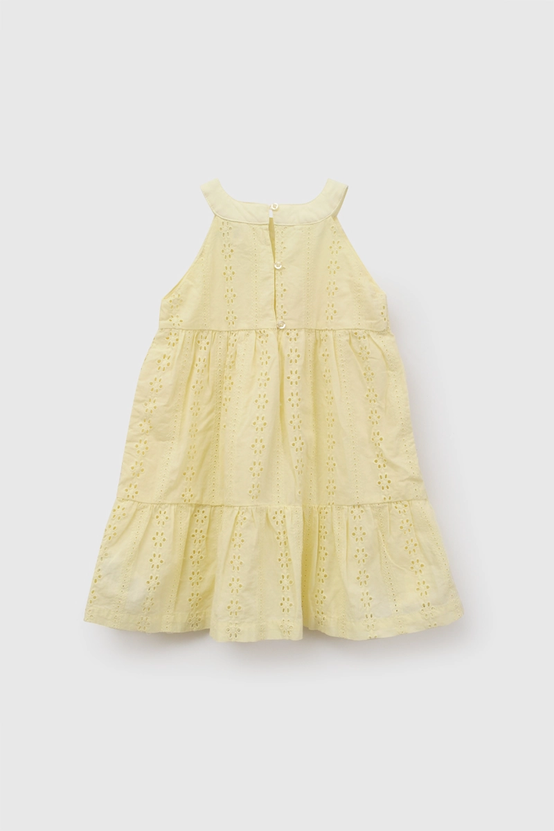 VESTIDO CUELLO HALTER AMARILLO NIÑA 6-9M A 4-5A COLLOKY - 3