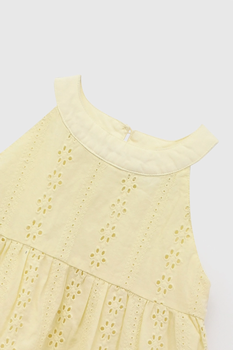 VESTIDO CUELLO HALTER AMARILLO NIÑA 6-9M A 4-5A COLLOKY - 4