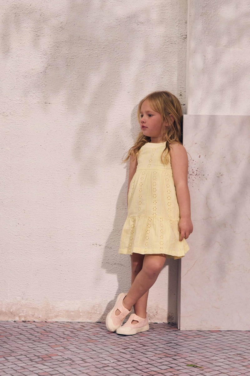 VESTIDO CUELLO HALTER AMARILLO NIÑA 6-9M A 4-5A COLLOKY - 5