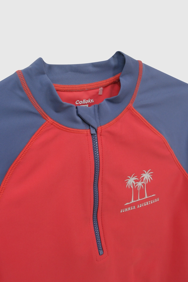 POLERA PALM FILTRO UV ROJO NIÑO 3-4A A 12-13A COLLOKY - 3