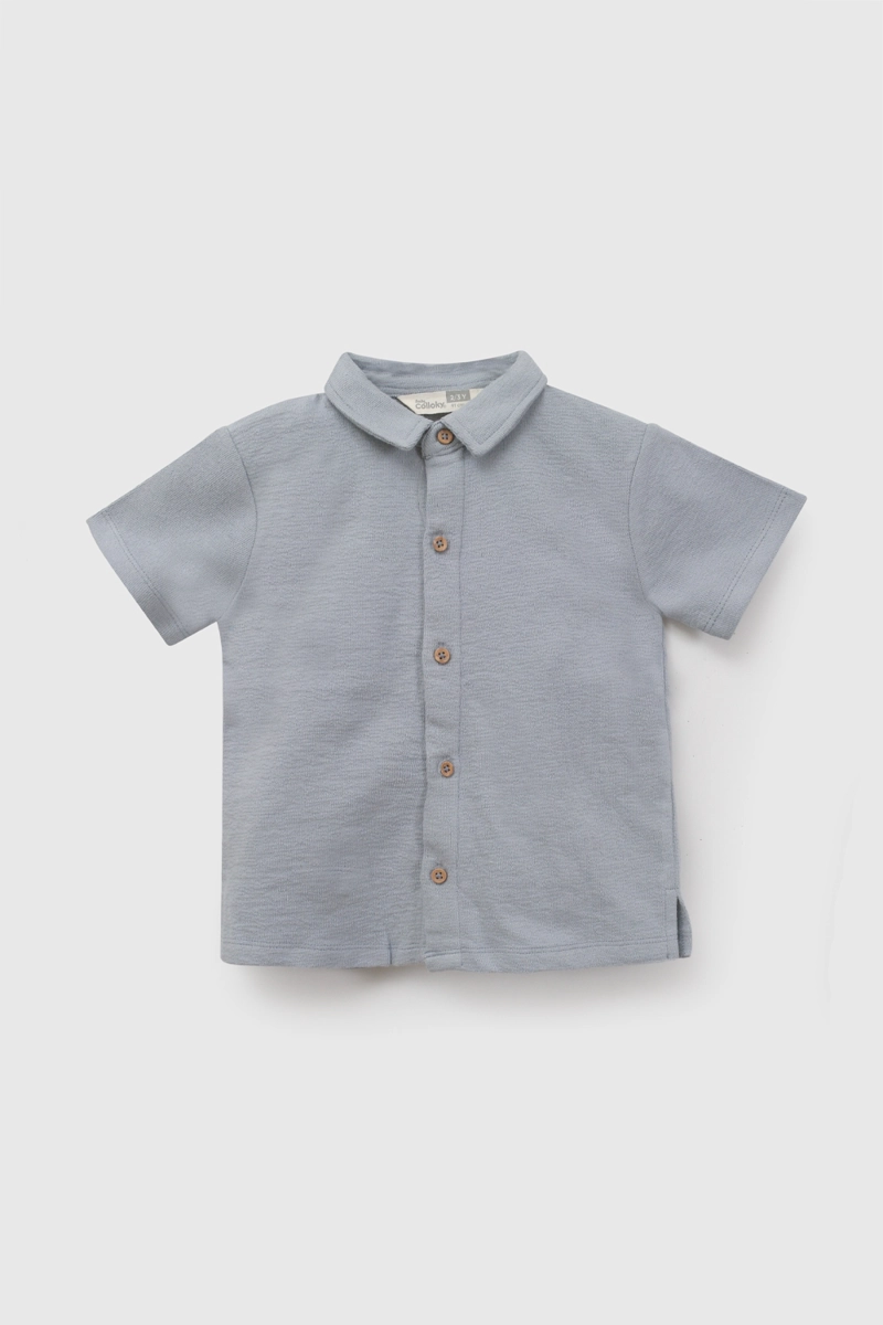 CONJUNTO CAMISA SHORT CELESTE NIÑO 6-9M A 4-5A COLLOKY - 3