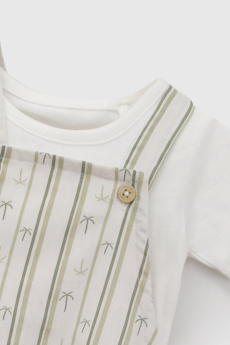 CONJUNTO PALMERAS POPELINA VERDE NIÑO RN A 6-9M COLLOKY - 5