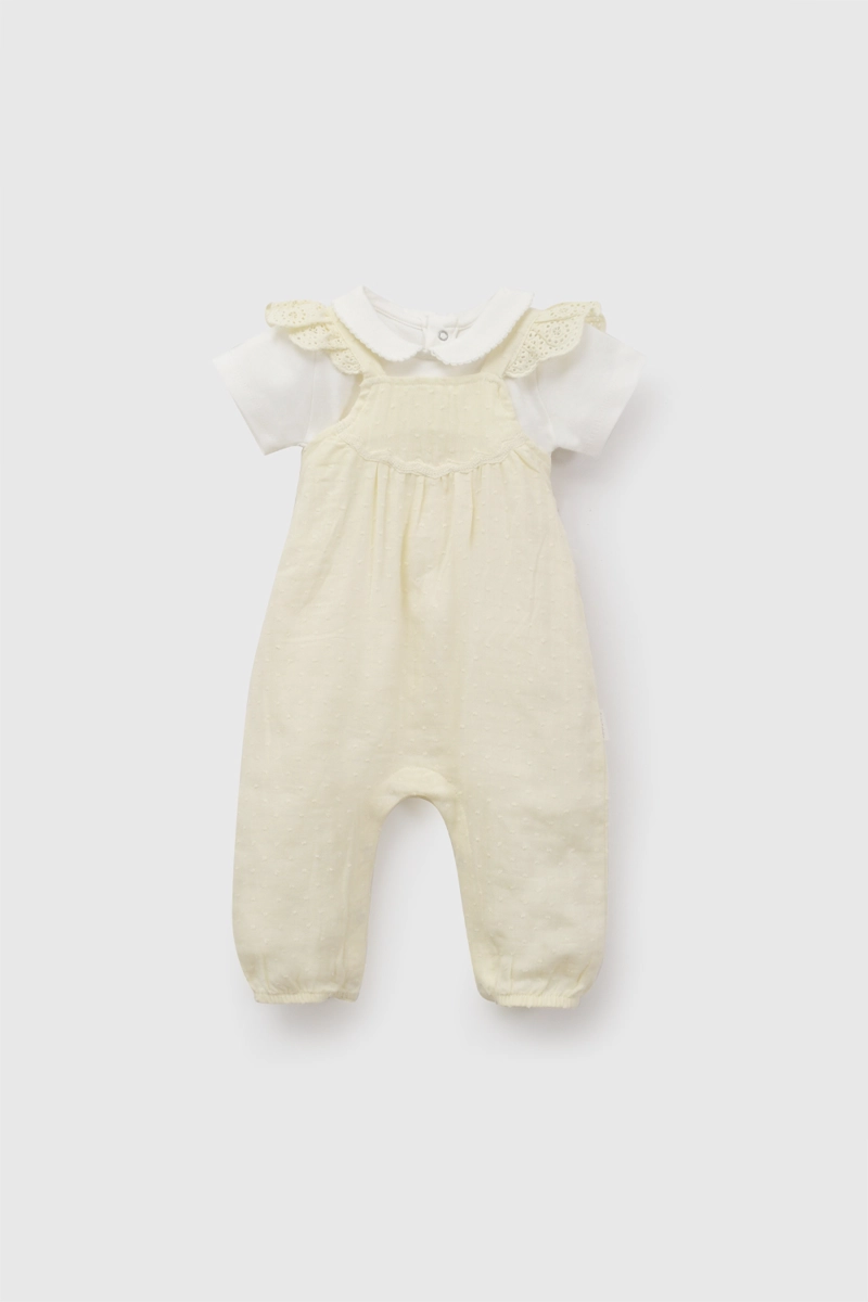 CONJUNTO ALGODON AMARILLO NIÑA RN A 6-9M COLLOKY - 1