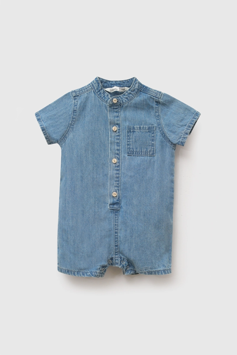 ENTERO NAVY MEZCLILLA DENIM NIÑO 0-3M A 9-12M COLLOKY - 1