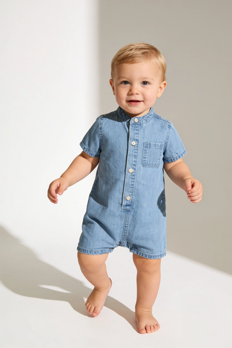 ENTERO NAVY MEZCLILLA DENIM NIÑO 0-3M A 9-12M COLLOKY - 2