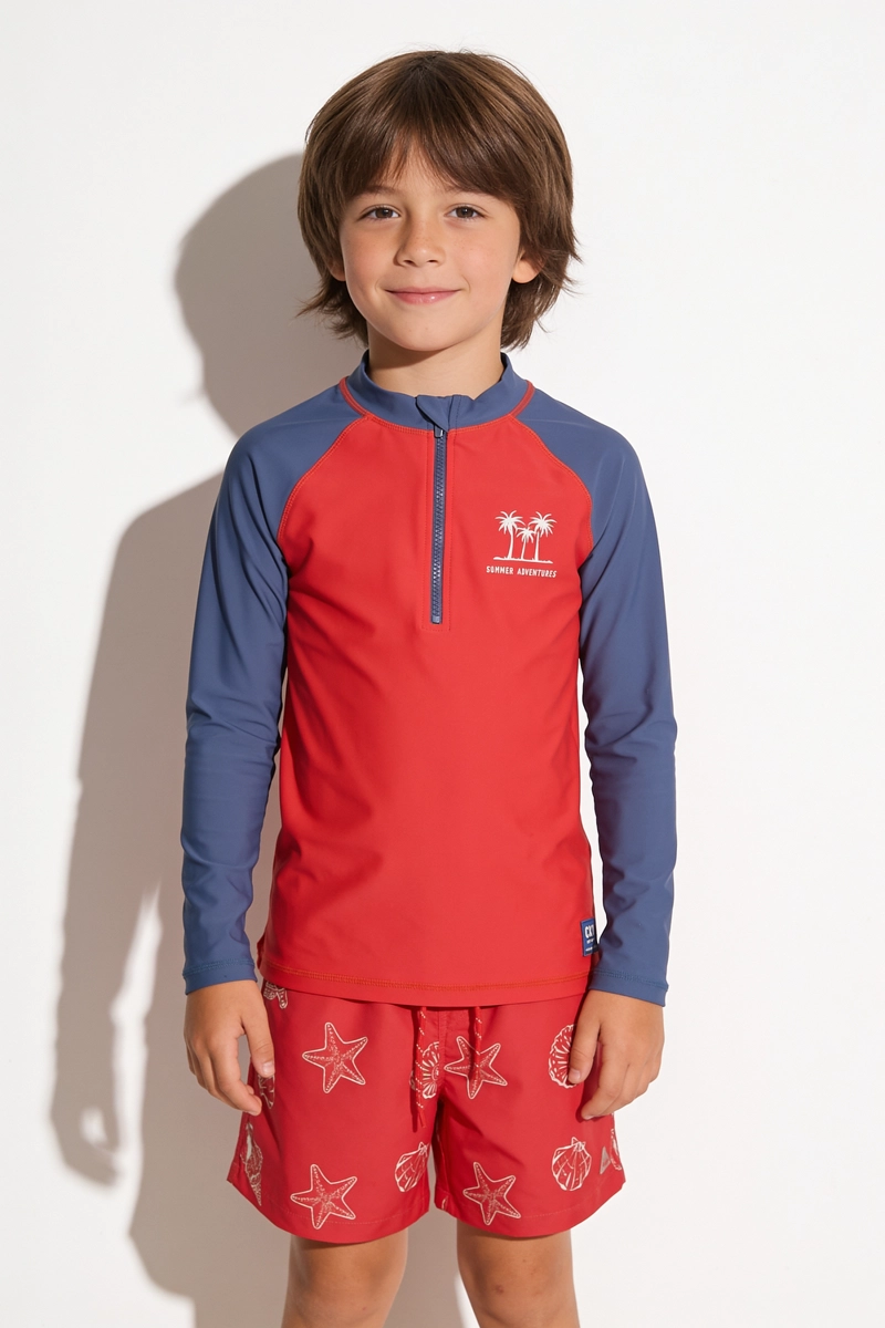 TRAJE DE BAÑO BEACH ROJO NIÑO 3-4A A 12-13A COLLOKY - 2