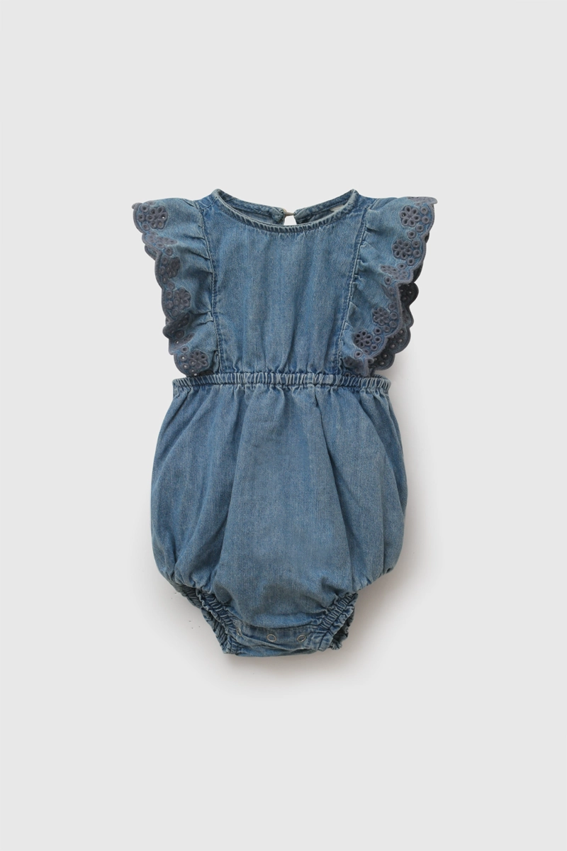 ENTERO MEZCLILLA DENIM NIÑA 0-3M A 9-12M COLLOKY - 1