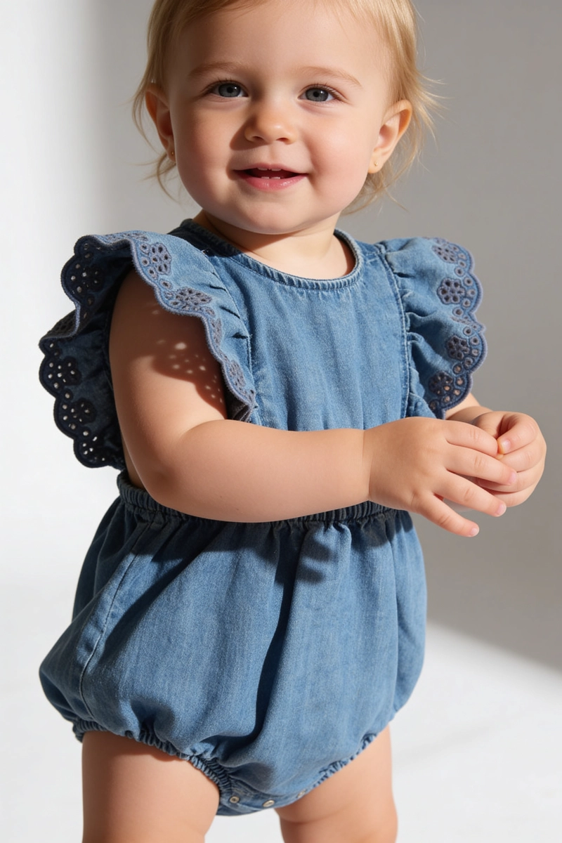 ENTERO MEZCLILLA DENIM NIÑA 0-3M A 9-12M COLLOKY - 2