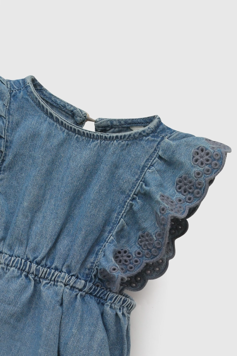 ENTERO MEZCLILLA DENIM NIÑA 0-3M A 9-12M COLLOKY - 4