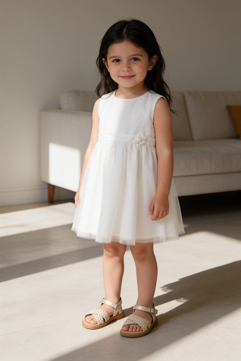 VESTIDO SIN MANGA CEREMONY BLANCO NIÑA 6-9M A 4-5A - 2