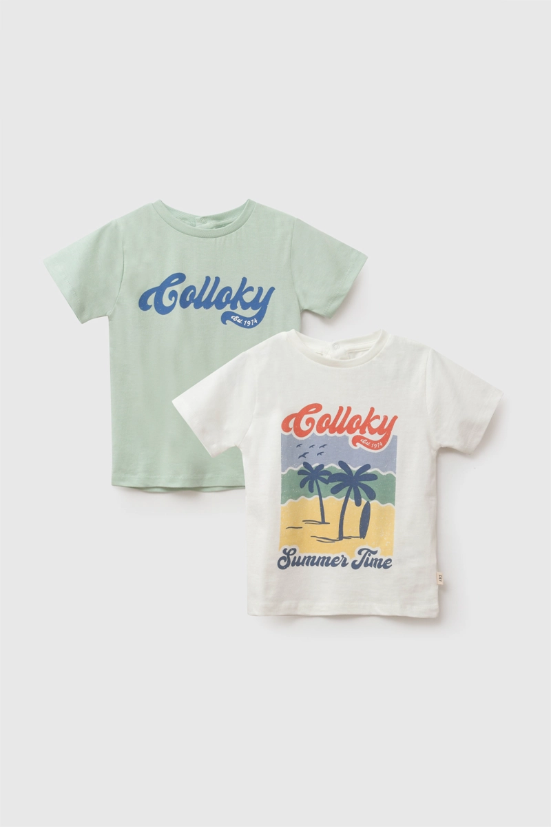 POLERA BIPACK BEACH MULTICOLOR NIÑO 6-9M A 4-5A COLLOKY - 1