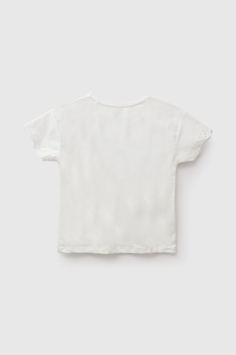 POLERA MANGA CORTA FLORES BLANCO NIÑA 3-4A A 12-13A - 3