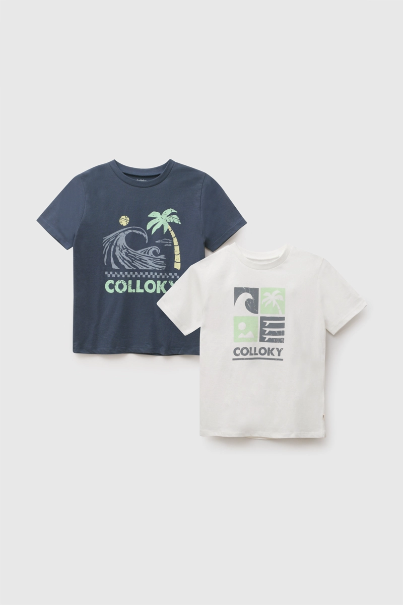 POLERA BIPACK SURF MULTICOLOR NIÑO 3-4A A 12-13A COLLOKY - 1