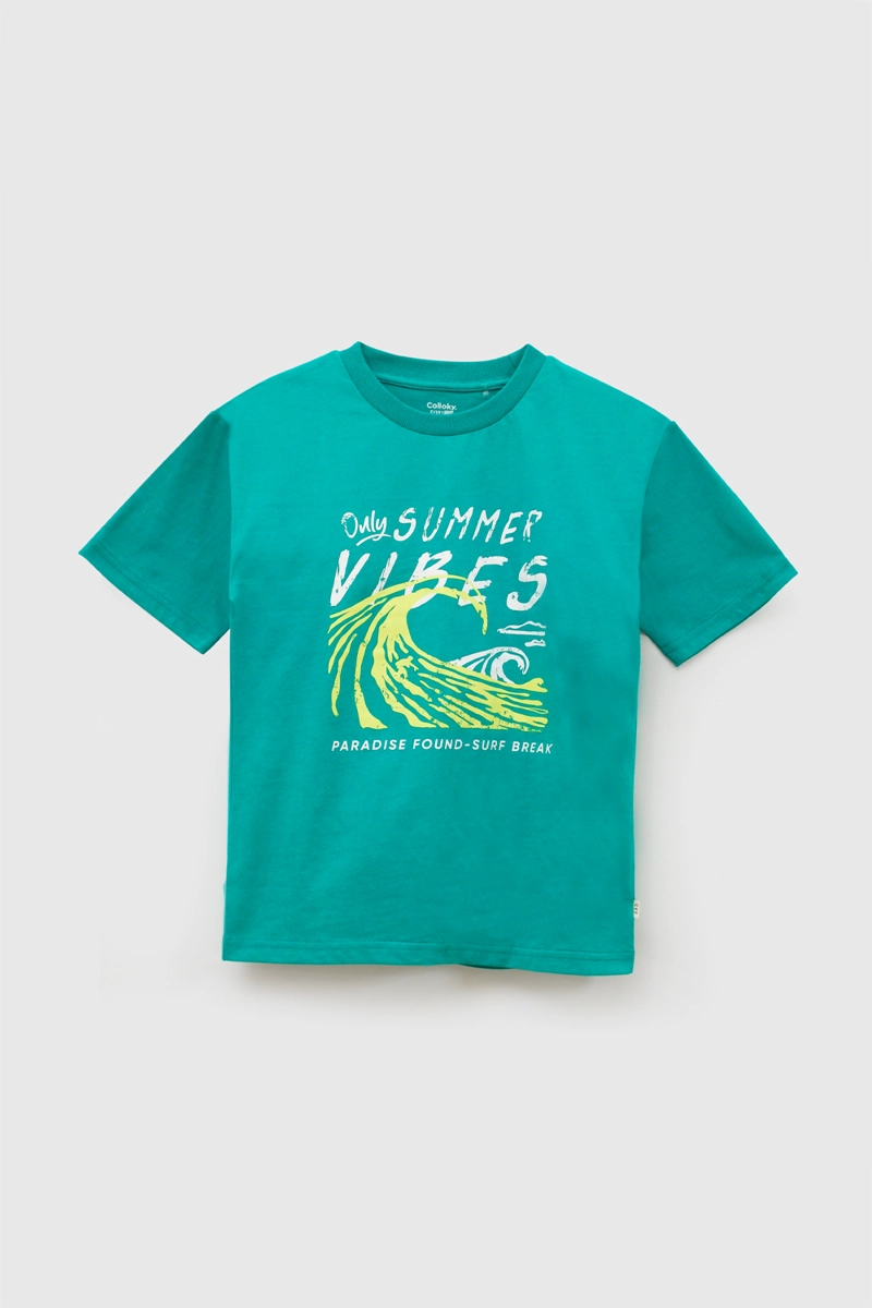 POLERA SUMMER VIBES VERDE NIÑO 3-4A A 12-13A COLLOKY - 1