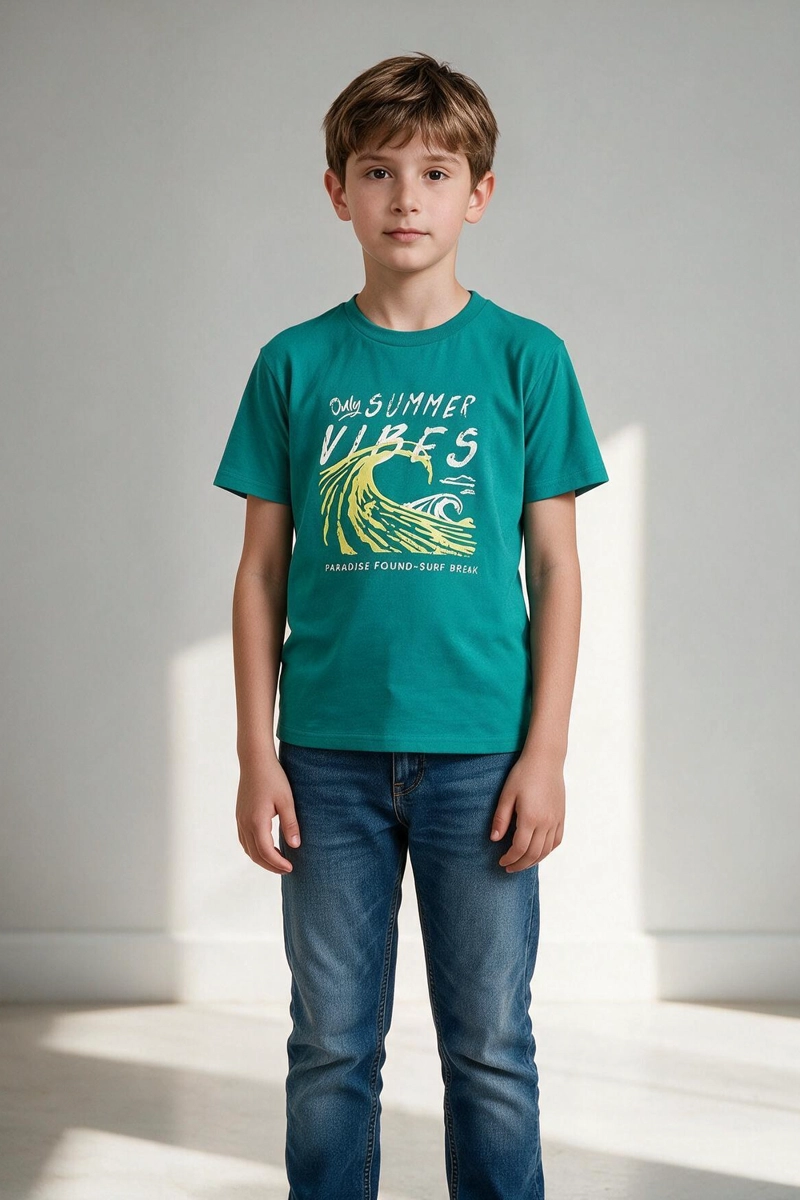 POLERA SUMMER VIBES VERDE NIÑO 3-4A A 12-13A COLLOKY - 2