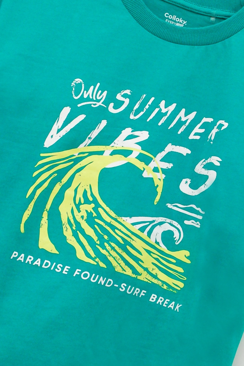 POLERA SUMMER VIBES VERDE NIÑO 3-4A A 12-13A COLLOKY - 4