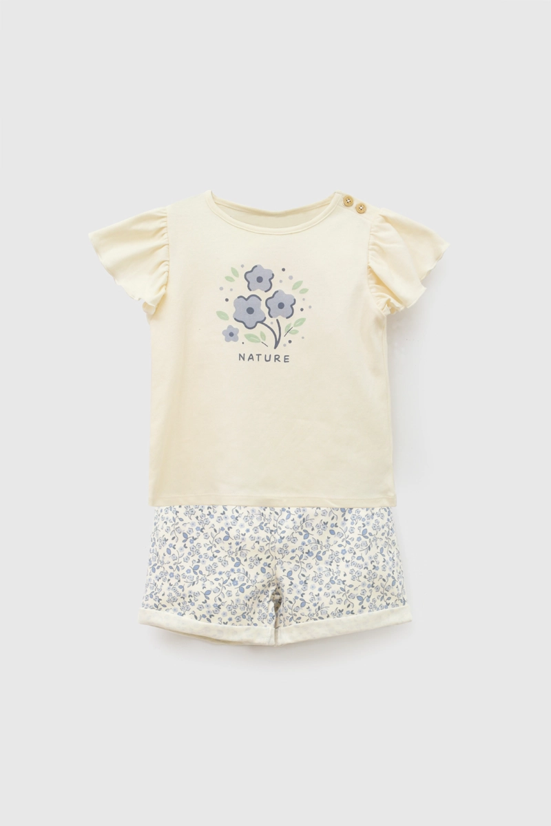 CONJUNTO FLORES BEIGE NIÑA 6/9M A 4-5A COLLOKY - 1