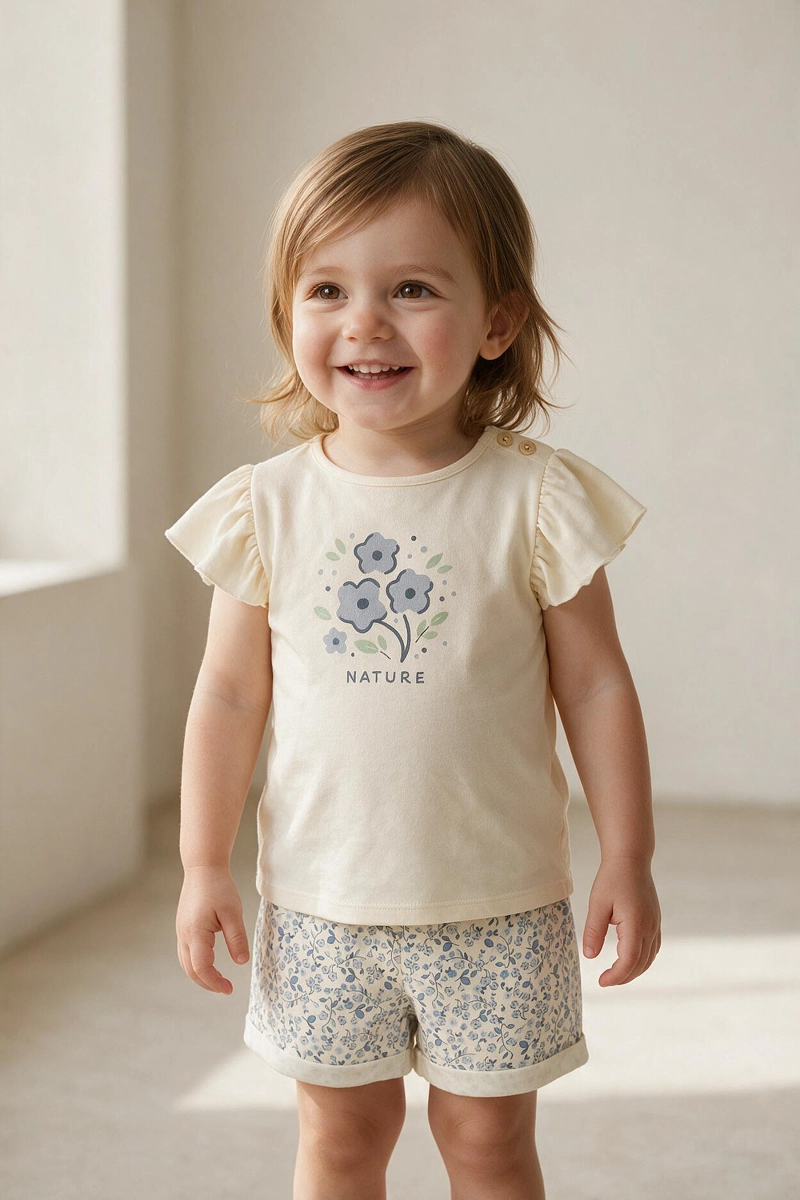 CONJUNTO FLORES BEIGE NIÑA 6/9M A 4-5A COLLOKY - 2