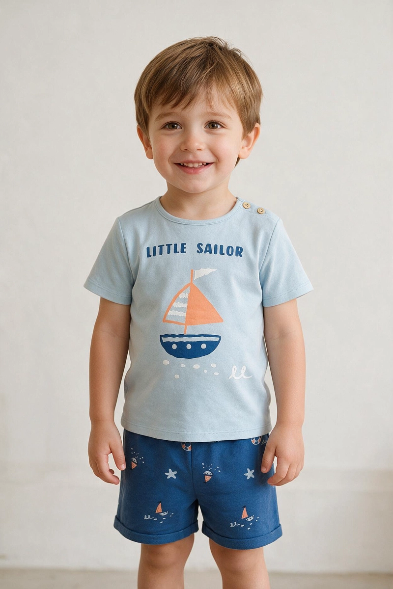 CONJUNTO VELERO CELESTE NIÑO 6/9M A 4-5A COLLOKY - 2