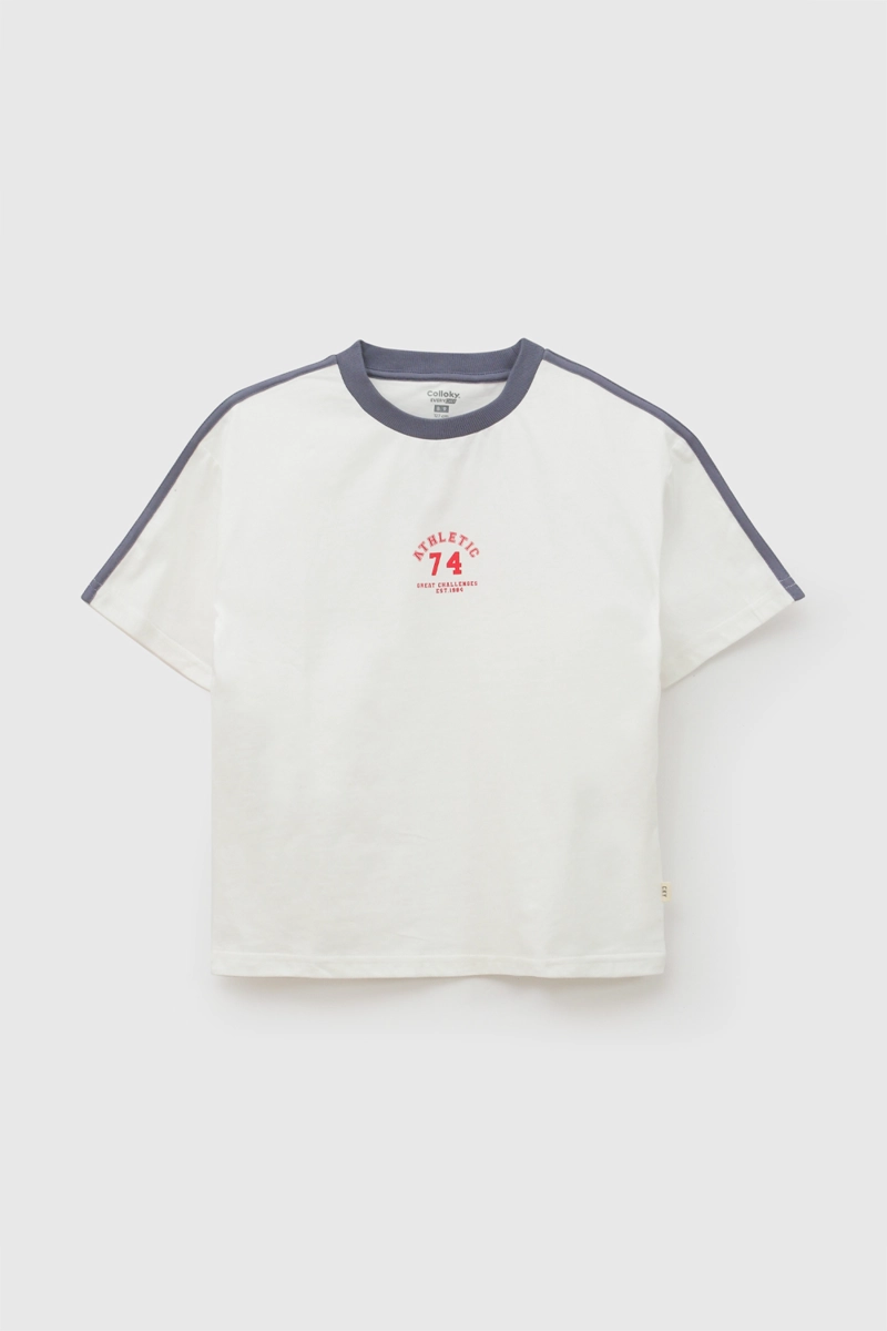 POLERA VARSITY BLANCO NIÑO 3-4A A 12-13A - 1