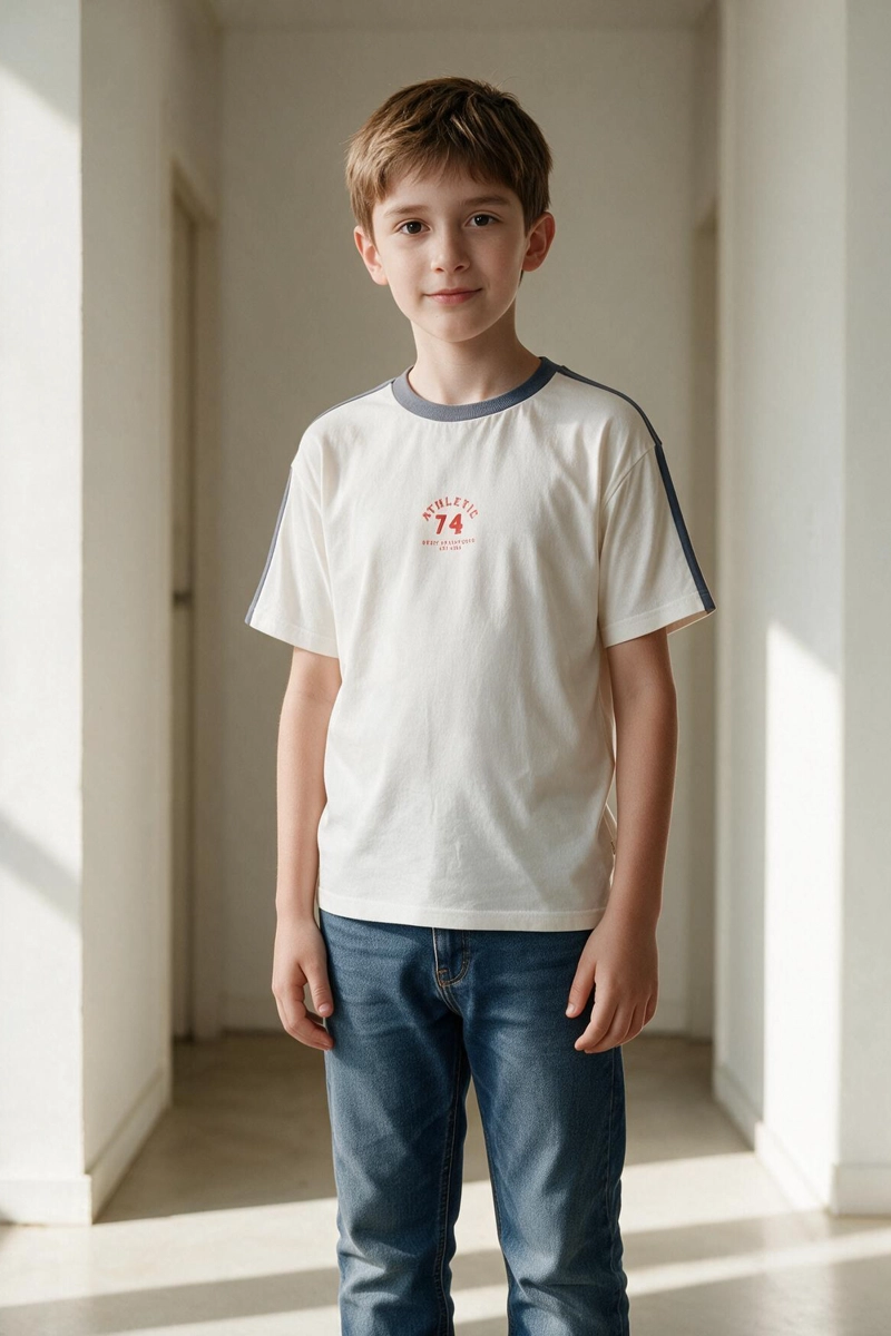 POLERA VARSITY BLANCO NIÑO 3-4A A 12-13A - 2