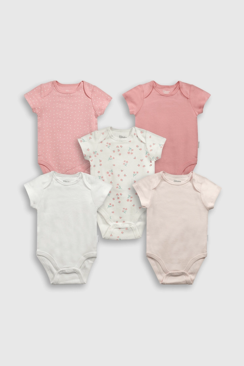 SET BODY FLORES RIB ROSADO NIÑA 0/3M A 11/2-2A COLLOKY - 1