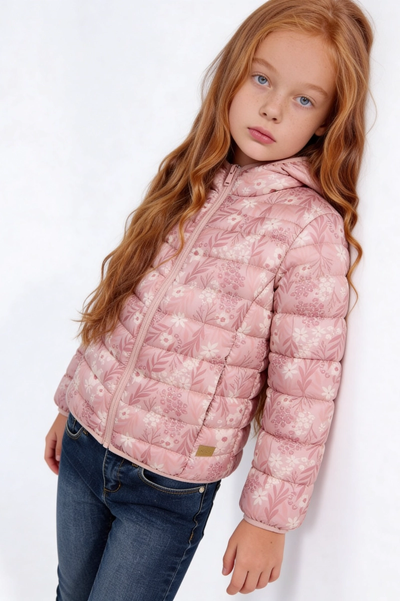 PARKA FLORES NIÑA ROSADA 3/4A A 12/13A - 2