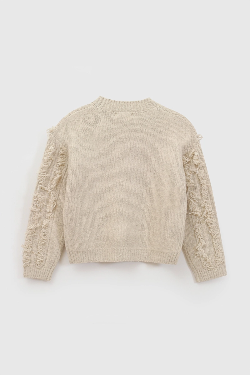 SWEATER FLECO TEJIDO NIÑA BEIGE 3/4A A 12/13A - 3