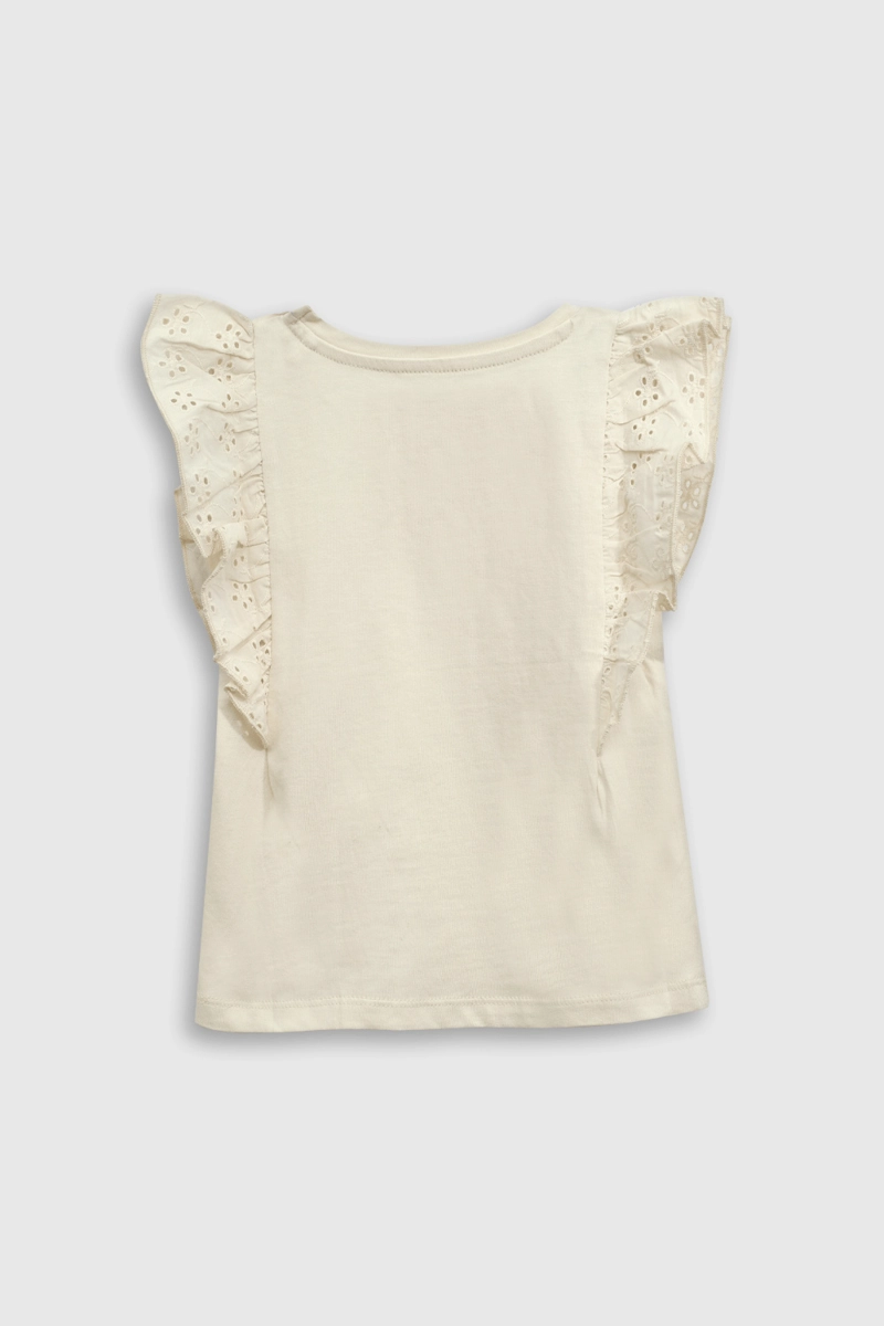 POLERA DE ALGODON CORTA CON VUELO DE BRODERY - 2