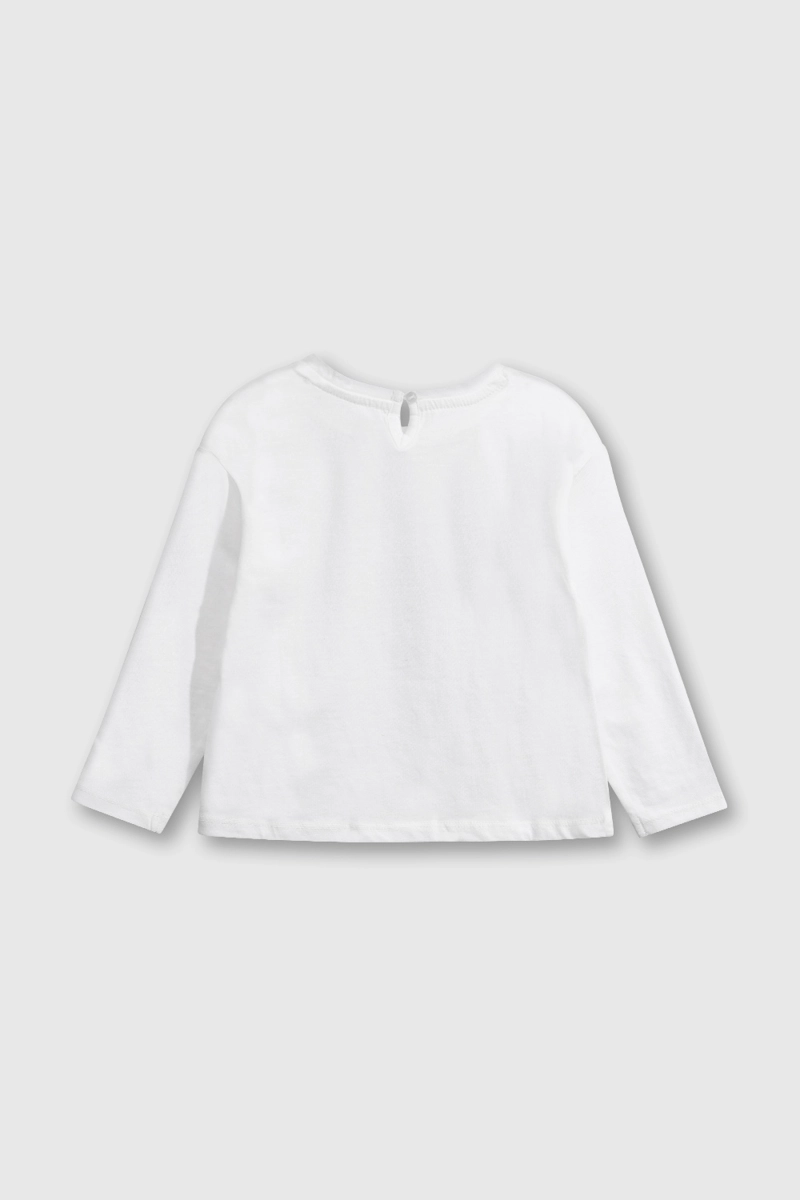 POLERA NIÑA BRILLANTE BLANCA CON ESTAMPADO - 2