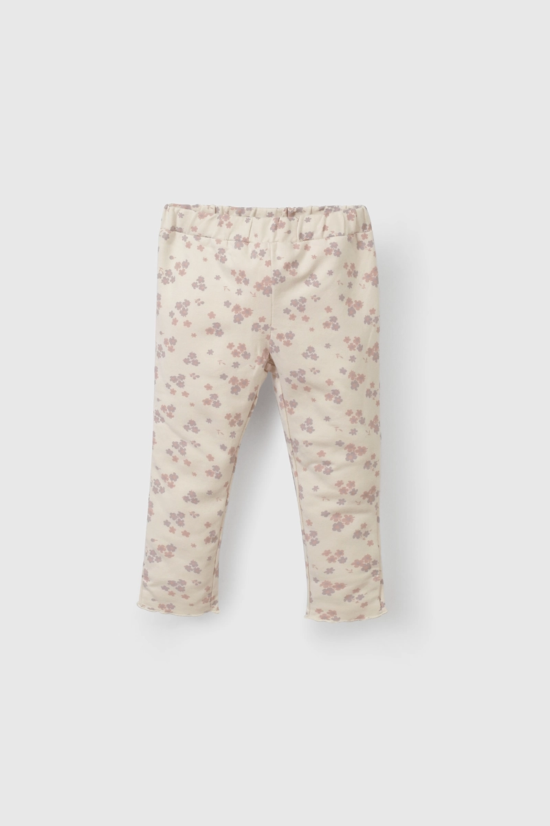 PATA AJUSTADA DE PUÑO CON CINTURA ELASTICADA BEIGE PARA BEBE - 1