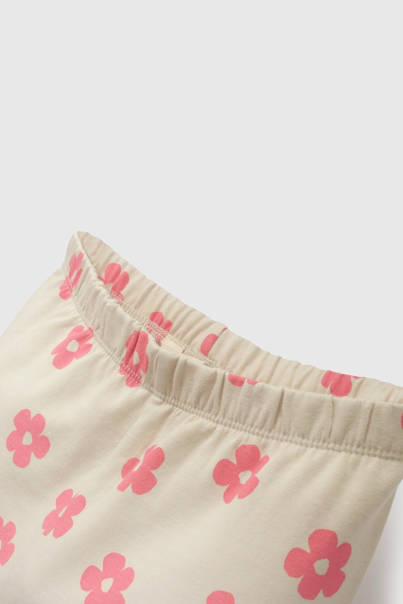 PATA AJUSTADA DE PUÑO CON CINTURA ELASTICADA BEIGE PARA NIÑA - 3
