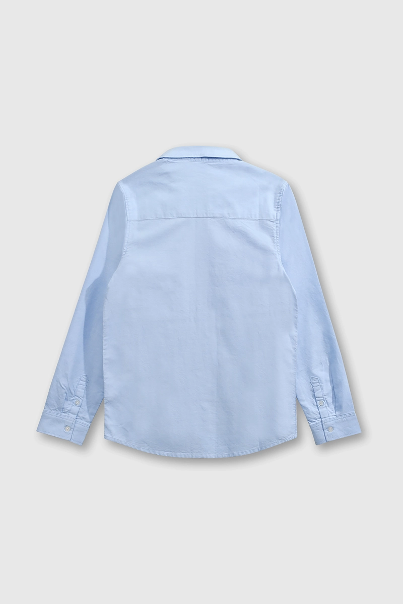 CAMISA OXFORD CLASICA 100% ALGODON CELESTE PARA NIÑO - 2