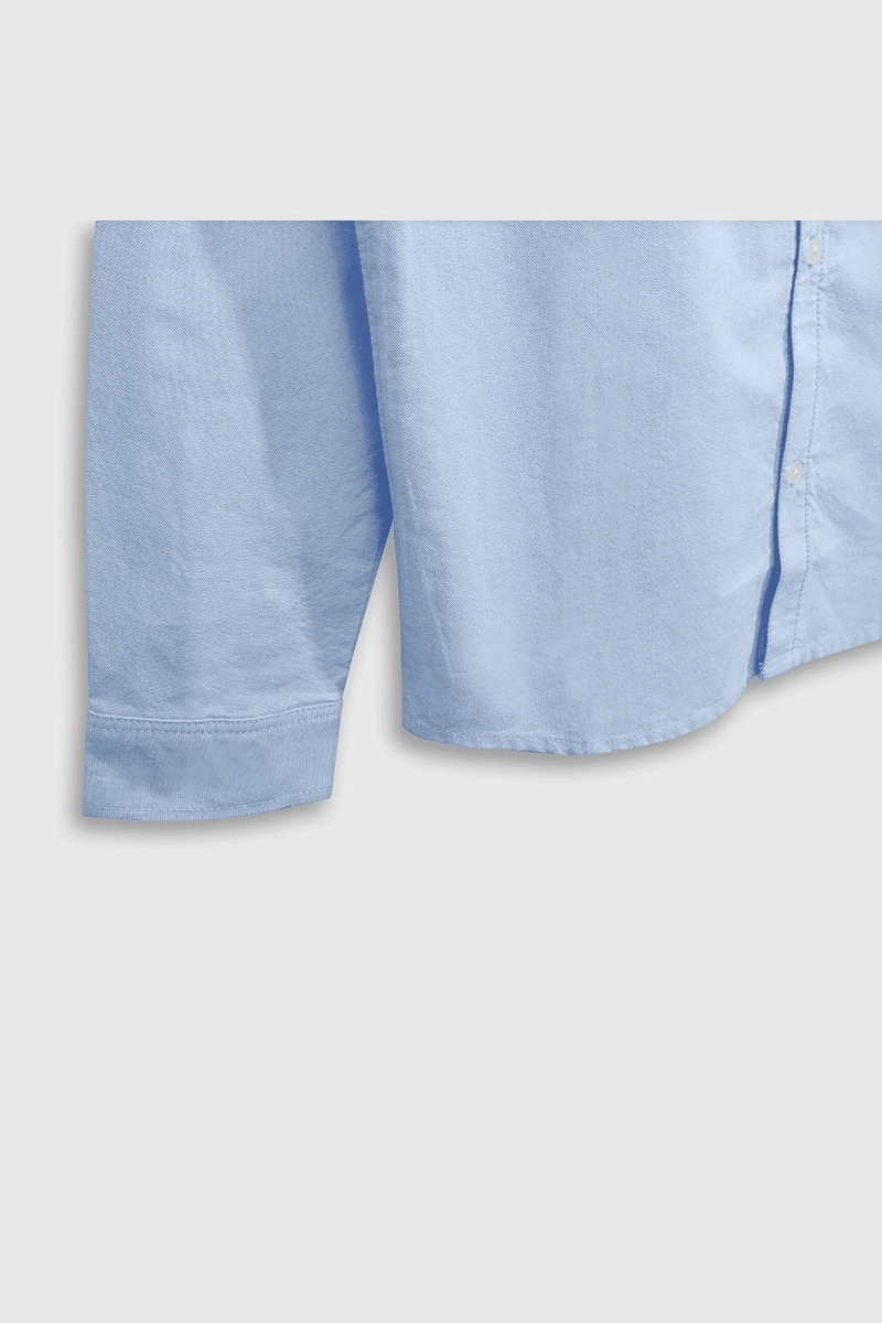 CAMISA OXFORD CLASICA 100% ALGODON CELESTE PARA NIÑO - 3