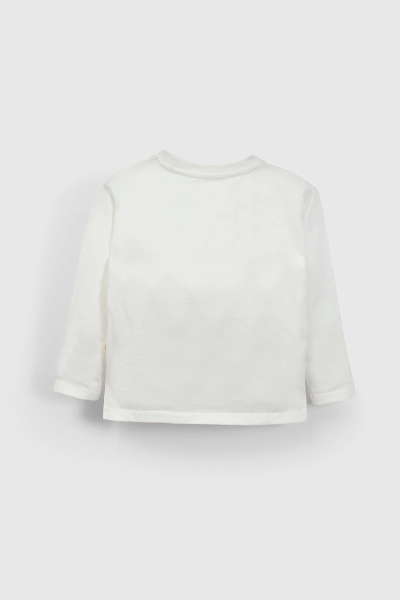 POLERA BLANCA MANGA LARGA ESTAMPA DE DINOSAURIO PARA NIÑO - 2