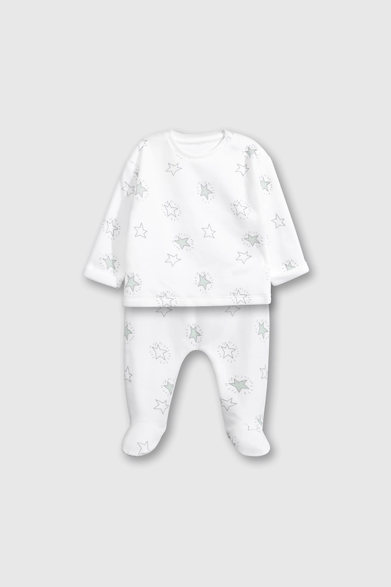 CONJUNTO DE PLUSH POLAR BLANCO PARA BEBE RECIEN NACIDO - 1